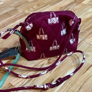 Vera Bradley Burgundy Patterned Blake Crossbody Bag